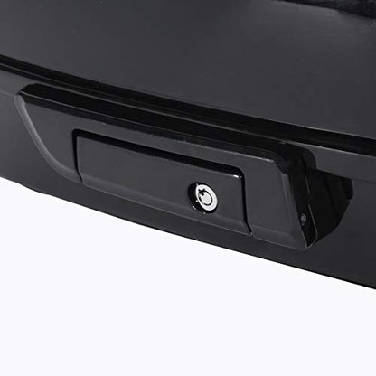 Vivid Black 10.7'' Chopped Tour Luggage Trunk Backrest w/Luggage Rack Fit For 2014-2025 Harley Touring Road King Electra Glide - color: Gloss Black Trunk + Backrest + Luggage Rack