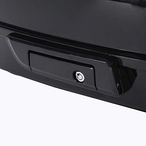 10.7" Chopped Luggage Trunk & Black Latch Backrest Fit For Harley 2014-2025 Touring Street Road Glide - color: Gloss Black Trunk + Small Backrest