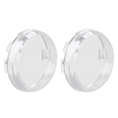 NTHREEAUTO 2 Inch Clear Bullet Turn Signal Lens Cover Compatible with Harley Sportster, Dyna, Road King, Street Glide, Softail - color: Clear