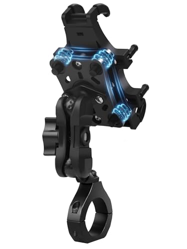 ZIDIYORUO Anti-Vibration UTV Phone Mount Heavy Duty, Full Protection SXS Phone Holder with Aluminum Bracket Fit for 1.75-2" Roll Cage, Adjustable UTV Cell Phone Holder Holds 4.7-7.1" Phones