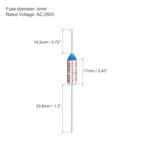 MECCANIXITY 10 Pcs Metal Temperature Thermal Fuse SF167 167C 332.6F 10A 250V Cutoff Thermal Fuse with 20 Pcs BN1.25 Bare Terminal Butt Connector - style: SF167