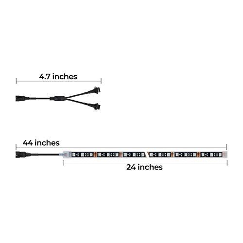 DITRIO 2pcs 2-Feet Underglow RGB Neon LED Light Strips DC 12V for Motorcycles Trikes Trailers Golf Carts ATVs UTVs (Only for InfiColors Series)