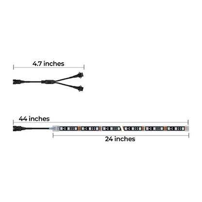 DITRIO 2pcs 2-Feet Underglow RGB Neon LED Light Strips DC 12V for Motorcycles Trikes Trailers Golf Carts ATVs UTVs (Only for InfiColors Series)
