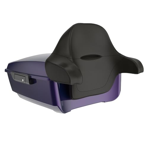 Advanblack 2025 Road Glide King Tour Trunk Pack Black Latch Wrap-Around Backrest Compatible with 1997-2025 Harley Touring Road Glide, Street Glide, Electra Glide (Mystic Shift) - color: Mystic Shift
