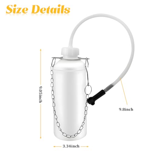 Car Brake Bleeder Bottle Kit, 1L Brake Fluid Bleeder Bottle with 23" Hose & Steel Chain Connector, Hanging One Man Automotive Fluid Bleeding Kit, Universal for Motorcycle Trailer Sedan