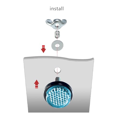 Blue Reflector Motorcycle License Plate Bolts and Nuts - color: Blue