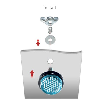 Blue Reflector Motorcycle License Plate Bolts and Nuts - color: Blue