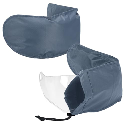 Cutecrop 2 Pcs Motorcycle Helmet Visor Bags for Storing and Carrying Helmet Visor Scratch Face Shield Sleeve with Scratch Fleece Soft Lining (Gray) - color: Gray