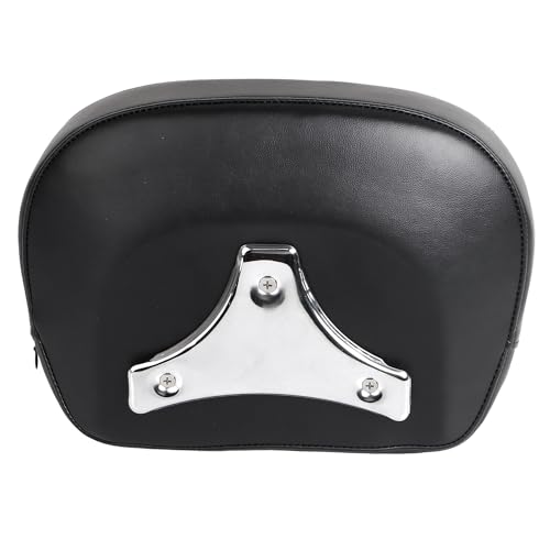 Motorcycle Leather Detachable Sissy Bar Backrest Pad with Chrome Bracket For 1997-2023 Harley Touring Model