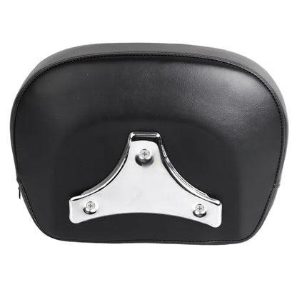 Motorcycle Leather Detachable Sissy Bar Backrest Pad with Chrome Bracket For 1997-2023 Harley Touring Model