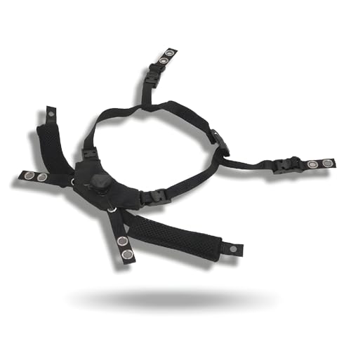Helmet Chin Strap for Fast MICH Wendy Helmet, 4 Points Tactical Helmet Accessories Retention System Chin Strap, Helmet General Suspension Lanyard with 4 Sets of Fastening Screws - color: Black