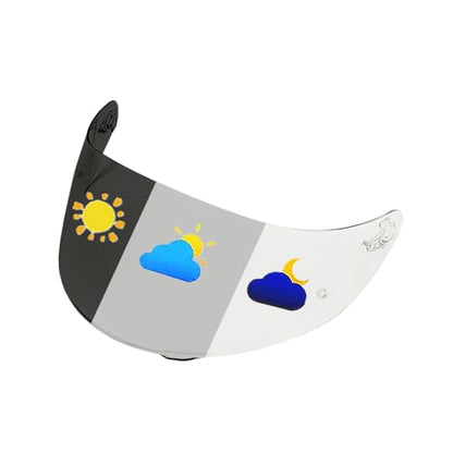 K1 Helmet Photochromic Visor Replacement,UV Protective Scratch-Resistant Helmet Face Shield Windproof Visor Compatible with K1,K1S,K3SV,K5,K5S - color: Photochromic Clear/Deep Black
