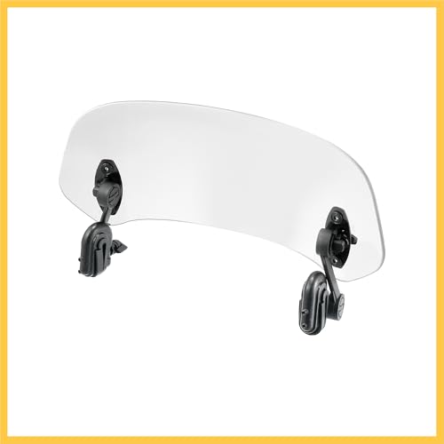 28.5cm Motorcycle Windshield Motorcycle Wind Deflector Clear Lens Adjustable Clip Windshield Extension Universal Fit for Most Motorcycle Scooter Auto Replacement Parts