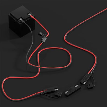 Goupchn SAE Battery Connector, SAE to O Ring Terminal Harness 10AWG 2Pin Quick Disconnect Battery Extension Cable with RP Adapter, 15A/20A/30A Fuses 2ft for Solar Panel, Motorcycle, Car, RV - size: 10 AWG 60cm