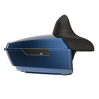 Advanblack Big Blue Pearl King Tour Trunk Pack, Black Mount Bracket, Top Luggage Rack, Orange Trunk Pak Liners Fit for 09-Later Harley Touring, Road Glide, Street Glide Special, Electra Glide - color: Big Blue Pearl