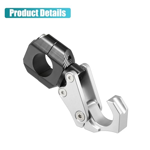 uxcell Motorcycle Handlebar Hook Aluminum Alloy Helmet Gloves Hanger Luggage Hanger for Honda ADV150 2023 W/Hexagonal Screws and Wrench Silver Tone