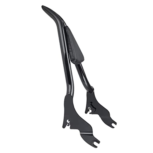22 inch Detachable Passenger Sissy Bar Fit for Harley Touring Models 2009-2024 CVO Road Glide Street Glide Road King, One-Piece Rear Backrest with Back Cushion Black
