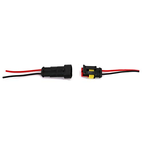 2 Pin Way Waterproof Electrical Connector Wire Harness 16 AWG Marine for Car, Truck, Boat, and Other Wire Connections 10 Pack - color: 10 Sets