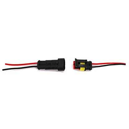2 Pin Way Waterproof Electrical Connector Wire Harness 16 AWG Marine for Car, Truck, Boat, and Other Wire Connections 10 Pack - color: 10 Sets