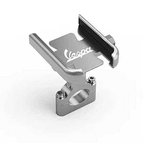 for Vespa LX LXV Sprint GTS GTV 50 150 250 300 300ie Accessories Motorcycle Handlebar Mobile Phone Holder GPS Stand Bracket,Handlebar Silver - color: Handlebar Silver