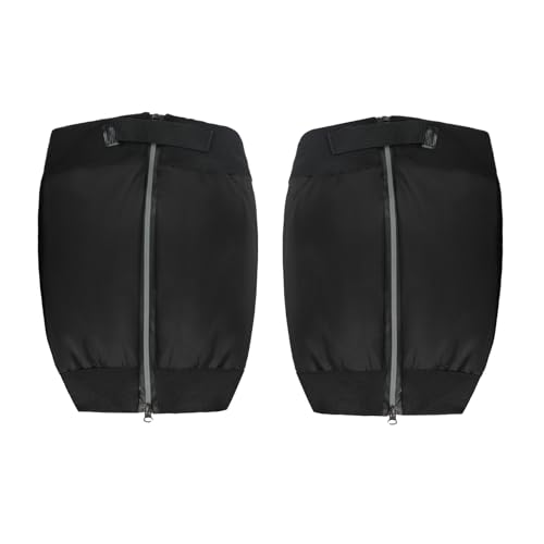 GREUS Winter Motocycle Leg Warmers, Waterproof Warm Fleece Lining Scooter Cycling Knee Protector Covers, Reflective Stripe - color: 14in (Knee-length)