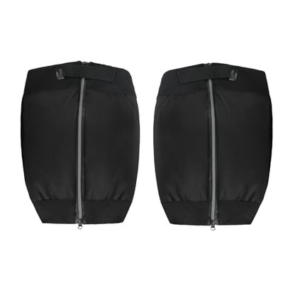 GREUS Winter Motocycle Leg Warmers, Waterproof Warm Fleece Lining Scooter Cycling Knee Protector Covers, Reflective Stripe - color: 14in (Knee-length)