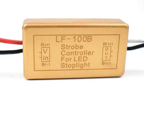 iJDMTOY 12V LF-100B LED Brake Stop Light Continuously Pulsing Strobe Flash Module Controller Box Compatible With Car Motorcycle, etc