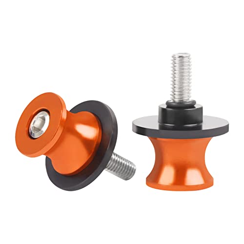 CHIFUN 2Pcs 10MM M10 X1.5/1.25 Motorcycle Swing Arm Spools Sliders CNC Aluminum Swingarm Spools Stand Screw Compatible with VULCAN S 650 900 Ninja 250 300 ZX-10R ZX-6R(Orange) - color: Orange