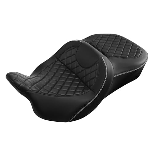 River Seat - SLMOTO Hammock Seat Motorcycle Seat Cushion fit for Harley Touring Road King Street Glide Road Glide Electra Glide 2009-2023 - color: A Style Black