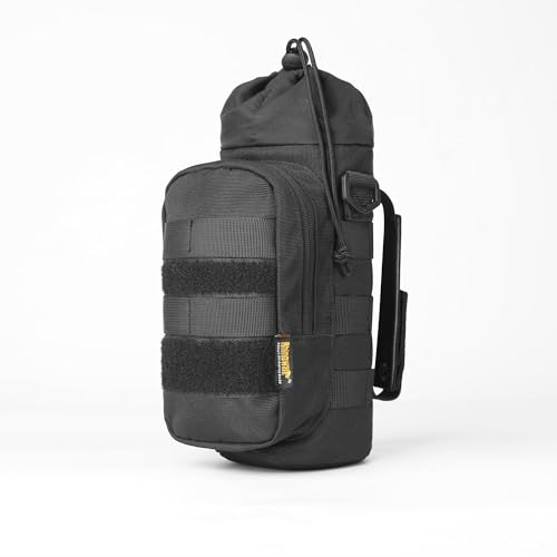 Rhinowalk Motorcycle Water Bottle Holder Bag Tactical Pouch with Drawstring Molle Insulated Bottle Bag Cool Powersports
