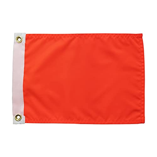 SYII Orange Flag 9x12 Inch Outdoor, Heavy Duty Solid Color Nylon UTV ATV Attention Safety Flags with 2 Brass Grommets for Beach Boating Car Bike Yacht Construction - color: 9x12 Orange Flag