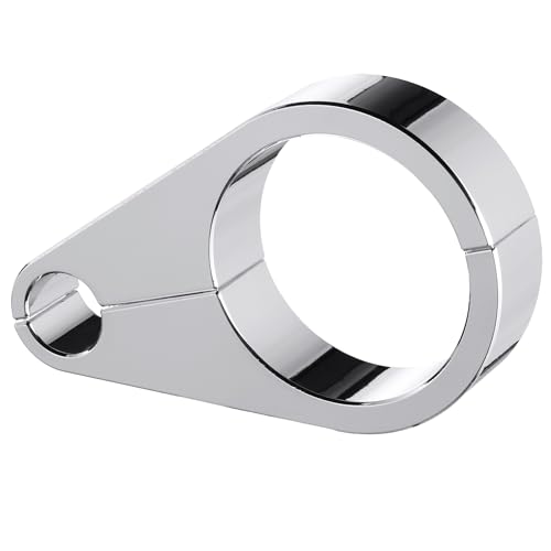 MoKitDora 1.125" Handlebar or Frame Mount Clutch Throttle Cable Clamp or Brake Line Clips Single Hole Universal for Harley 1-1/8 inch Diameter Bars, Chrome - color: Chrome, size: 1.125 Inch