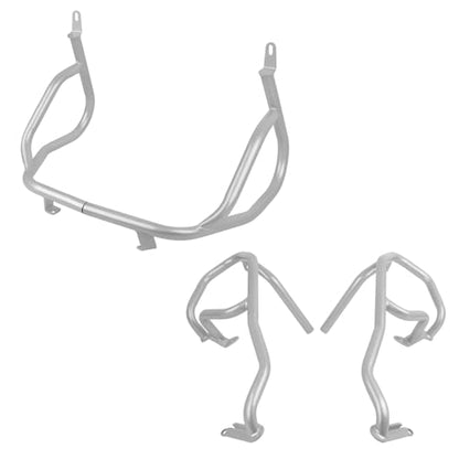 CHIFUN Engine Guard Upper Lower Highway Crash Bars Compatible with BMW G310GS G 310GS 2022 2023 Silver Steel Motorcycle Frame Protection Bars - color: Silver