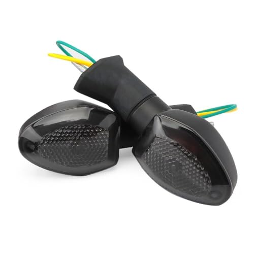 Motorcycle Turn Signals - Amber Light,12V, Halogen Indicator Light Waterproof Smoke Lens Fits SUZUKI DRZ 400S /GSX-S 750Z /GSX 1250FA SV 650X DL650 /V-Strom 650 (Pair) - color: Smoke
