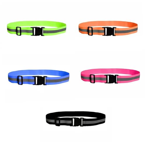Reflective Bands 10pcs Elastic Adjustable Night Safety Reflective Belts Reflective Waist Cycling Equipment Running for Cycling Running - color: Green