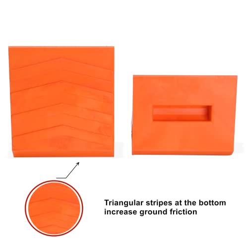 Wheel Chocks, Rubber Wheel Chock with Curved, Durable, Non-Slip, Solid Trailer Wheel Chocks for Boat Trailers, RV, Truck, Camper, 30000lbs, 4pack (Orange) - color: ORANGE-4