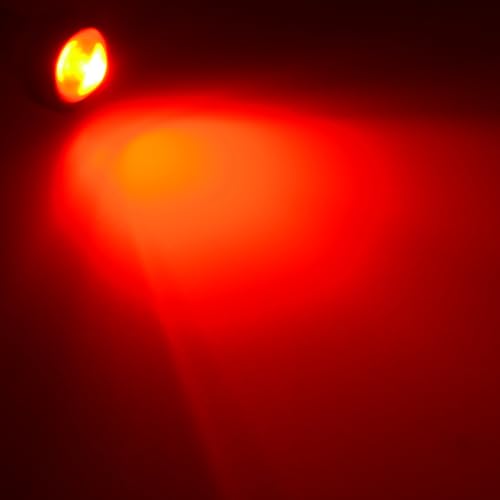 4Pcs 23mm DC 12V Black shell Eagle Eye Cob LED Car Fog DRL Daytime Running Light Backup Reverse Tail Rock Lights Headlights Signal Lamp Small bulb DIY use for car and motorcycle (Red) - color: Red