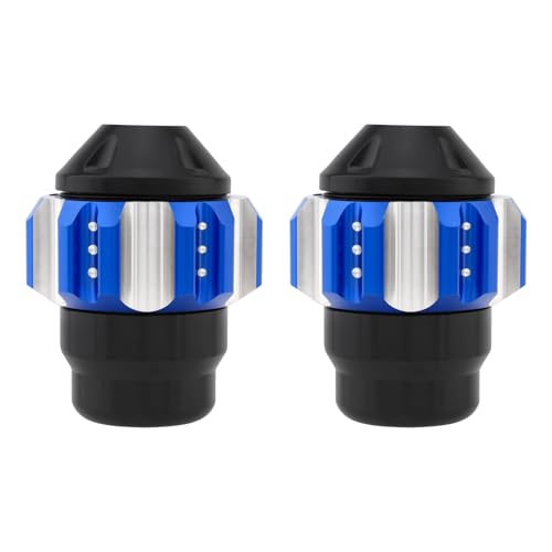 Windance 2pcs Front Wheel Frame Sliders Aluminum Alloy Fork Crash Protection Decoration Cup for Motorcycles Motocross Moped Scooters Dirt Pit Bikes (Blue) - color: Blue