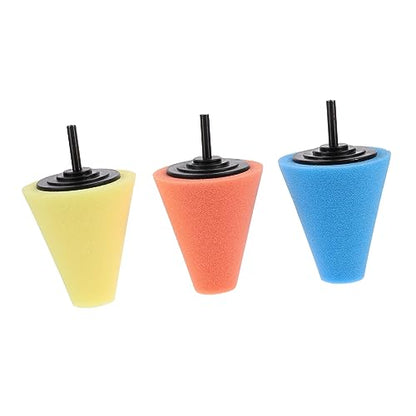 Healifty 9pcs Car Wheel Buffing Cone Sponge Pads for Polishing and Versatile Detailing Tool for Automotive Motorcycle and Boat Care Compatible Electric Drills and Mold Grinders