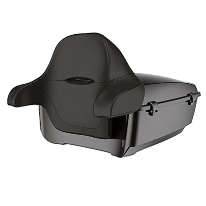 Advanblack King Tour Trunk Pack, Black Mount Bracket & Top Luggage Rack Fit for 2009-Later Harley Touring, Road Glide, Street Glide Special, Road King, Electra Glide (Black Forest) - color: Black Forest