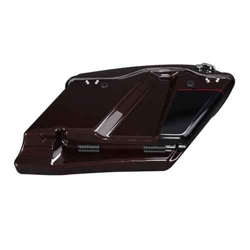 HR3 Midnight Crimson/Vivid Black 4" Stretched Hard Saddlebags w/Speaker Lids Compatible with 2022 Street Glide Special FLHXS (Replace for OEM) - color: Midnight Crimson / Vivid Black