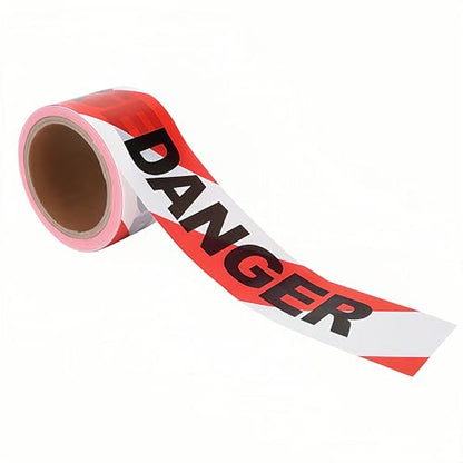 Safety Warning Tape, Red White Premium Barricade Tape, Non Adhesive Tape, 3" x 300 Feet,1 Roll - size: Red & White B-3 Inch