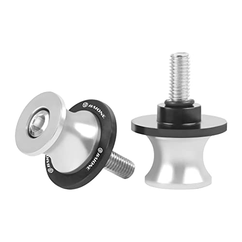 Worldmotop 6MM Swingarm Spools Sliders Replacement For Yamaha YZF R1 R3 R6 R25 R1000 (Sliver) - color: Sliver