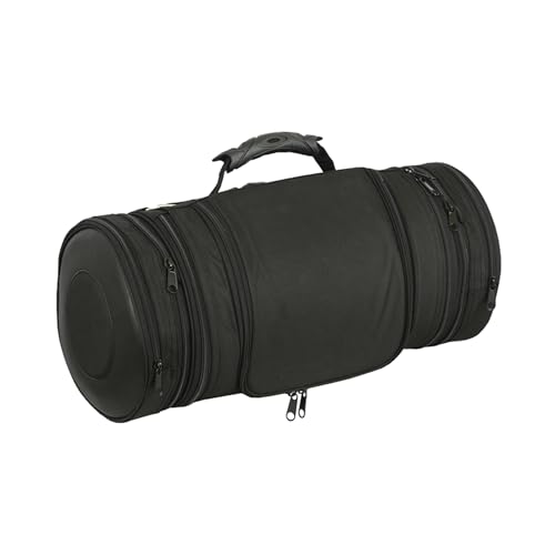 Daniel Smart Motorcycle Sissy Bar Roll Bag with Multiple Pockets - Secure Your Luggage and Stuff with Ease - Includes Rain Cover for All-Weather Protection - Perfect for Motorcycle Touring – Black - color: DS330