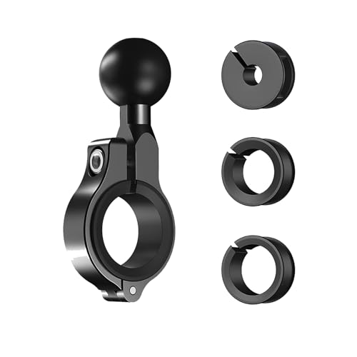 1 inch Ball Mounts Handlebar Mount Base for Round Rail Diameter 0.5"/0.87"/1"/1.26", Compatible with RAM Mounts B Size Double Socket Arms 1 Set - color: Black1, size: 1 inch Bracket