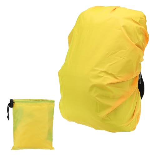 PATIKIL Waterproof Backpack Rain Cover Anti-Slip Cross Buckle Straps & Drawstring Bag for Hiking Camping Traveling - color: Fluorescent Yellow, size: Large