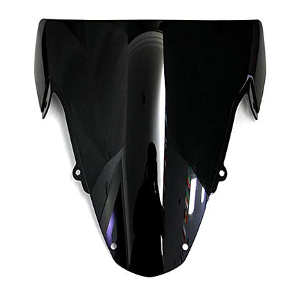 ABS Plastic Double Bubble Windshield Windscreen Compatible for Suzuki GSX-R1000 2003 2004 03 04 GSXR 1000 (Black) - color: Black