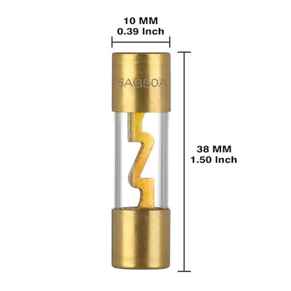 VEXUNGA 4-8 Gauge AWG Inline 50 Amp Fuse Holder with 50A AGU Fuses for Car Audio Alarm Amplifier Subwoofer in-line Fuse Holders (50Amp) - size: 50A