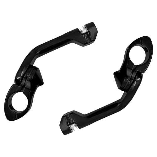 Motorcycle 32mm 1.25" Long Angle Highway Pegs Mount Kit Fits For Harley Touring Road King Street Glide Road Glide Electra Glide Softail Dyna Sportster XL 883 For 1-1/4" Engine Guards Black