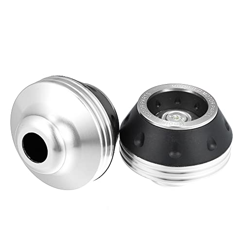 X AUTOHAUX Pair Motorcycle Wheel Front Fork Frame Sliders Falling Protection Silver Tone Universal - color: Silver Tone